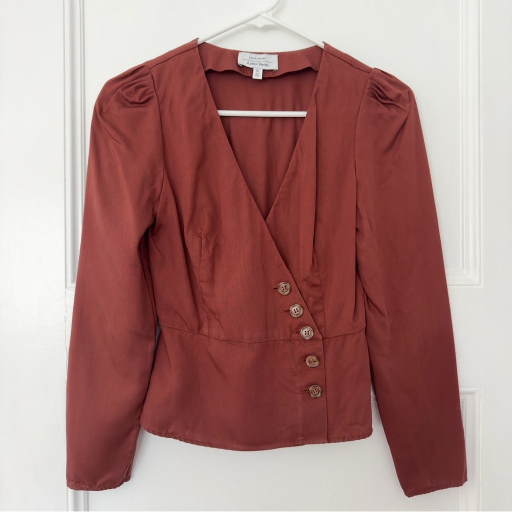 Rust Peplum Blouse